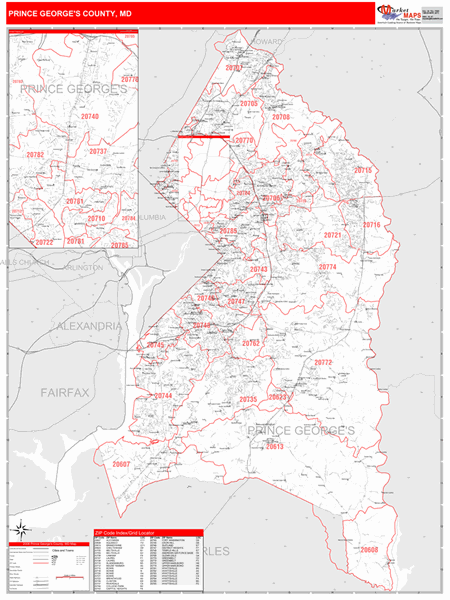 Prince George's County, MD<br />Zip Code<br />Red Line Style 2026